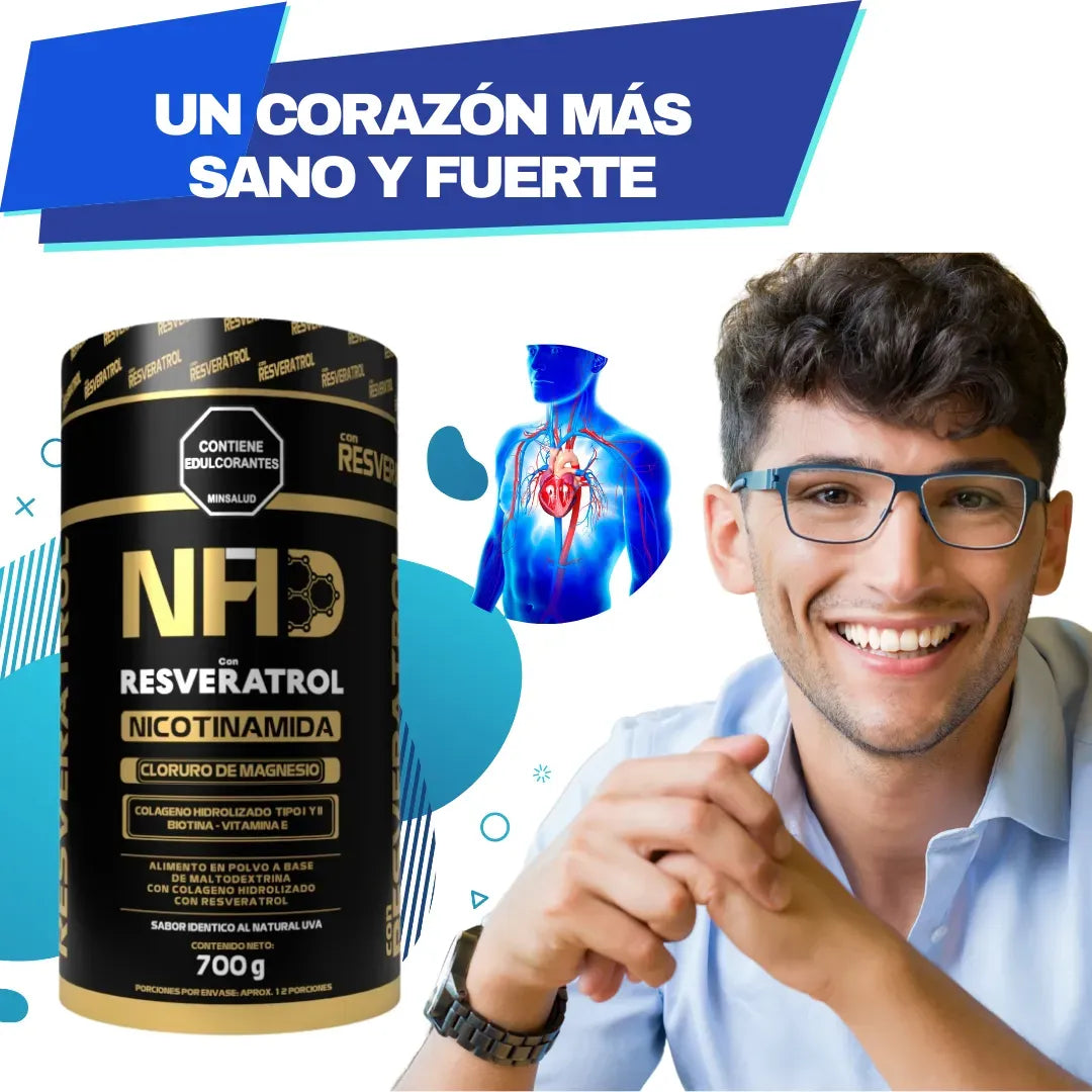 NAD + Resveratrol en Polvo - Longevidad y Antiedad (con INVIMA)