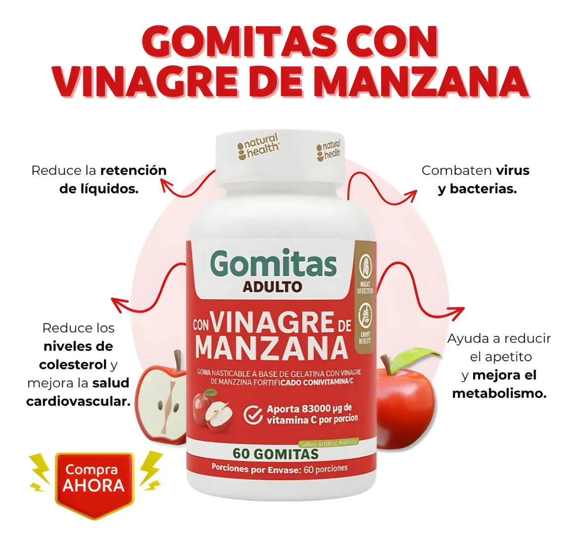 Gomitas Vinagre Manzana + Vitamina C
