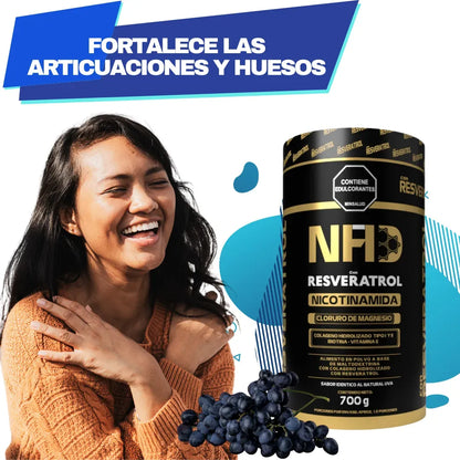 NAD + Resveratrol en Polvo - Longevidad y Antiedad (con INVIMA)