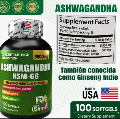 Ashwagandha original KSM66 x100 softgels