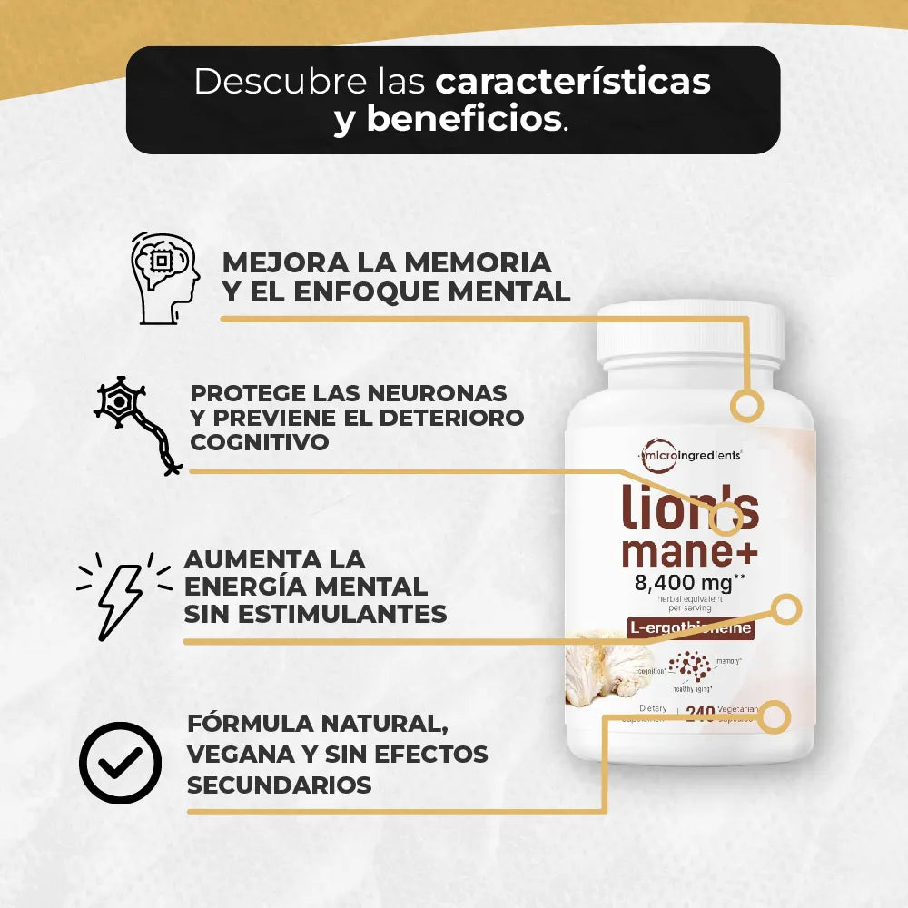 MELENA DE LEÓN CON L-ERGOTIONEÍNA