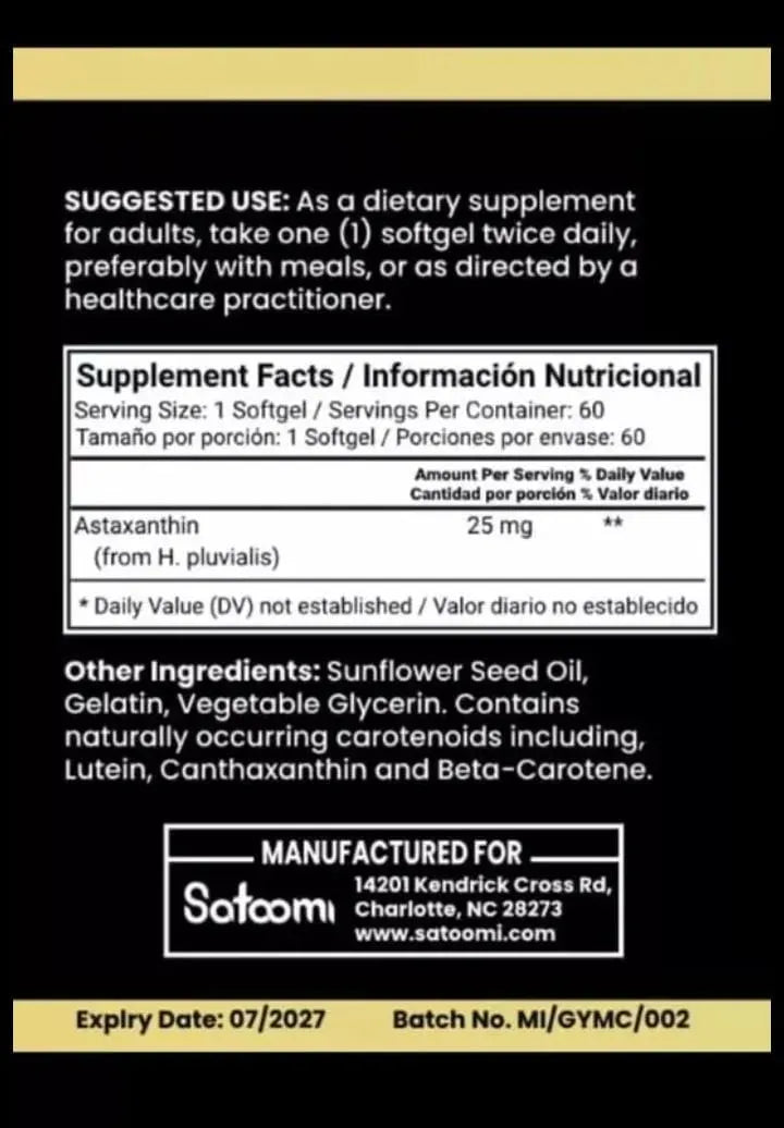 Astaxanthin - Potente Antioxidante Celular (x100)