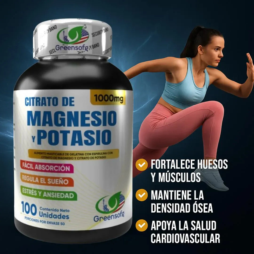 Citrato de Potasio y Magnesio - Músculos y Rendimiento (x100)