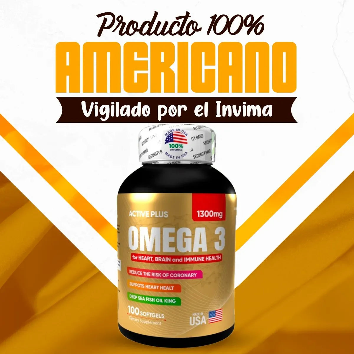 Omega 3 Americano - Salud Cardiovascular (x100 Softgels)