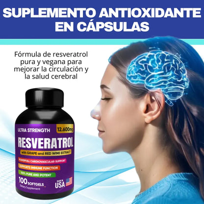 Resveratrol - Protección Celular y Antienvejecimiento (x100)