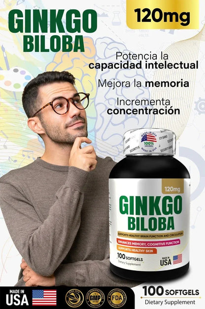 Ginkgo Biloba - Memoria y Concentración (x100 Softgels)