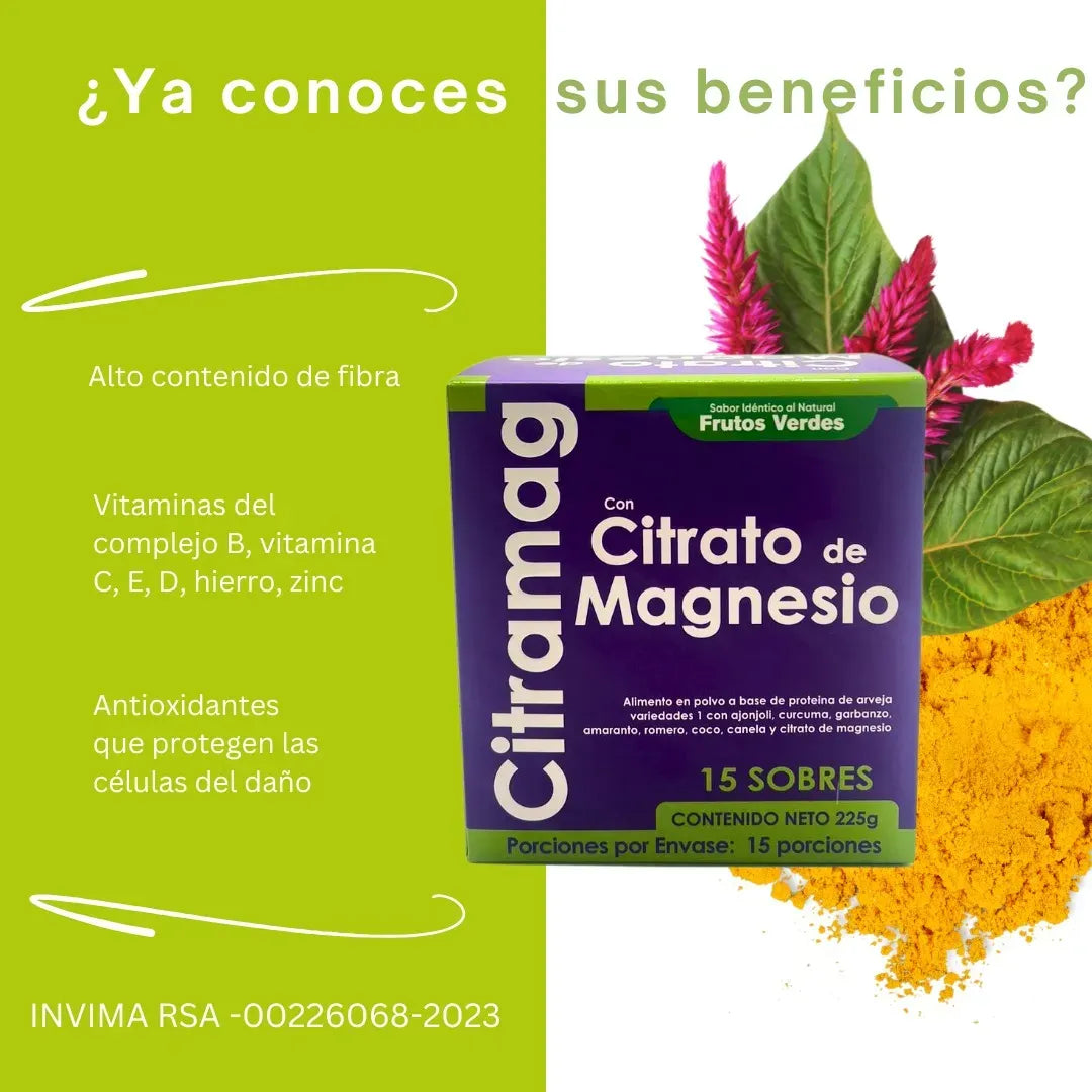 Citrato de Magnesio - Hidratación y Relajación (15 Sobres)