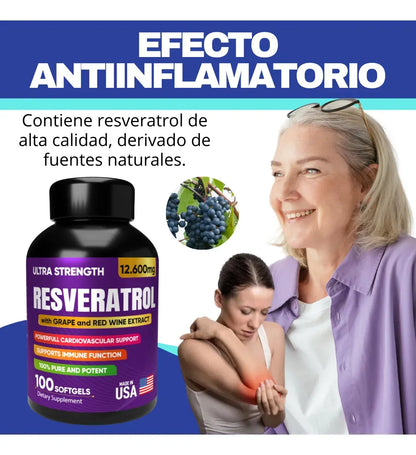 Resveratrol - Protección Celular y Antienvejecimiento (x100)