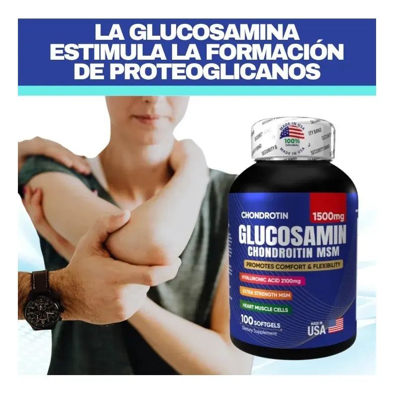 Glucosamina + Ácido Hialurónico - Movilidad y Soporte Articular (x100 Softgels)