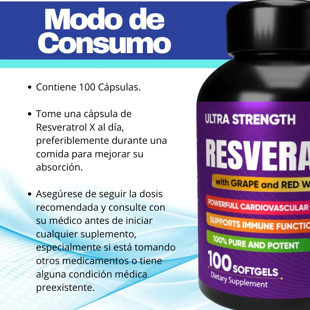Resveratrol - Protección Celular y Antienvejecimiento (x100)