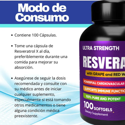 Resveratrol - Protección Celular y Antienvejecimiento (x100)