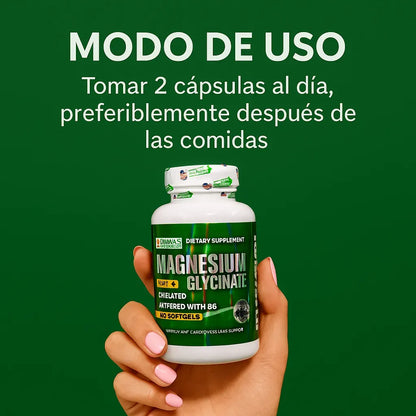 Glicinato de Magnesio - Sueño y Anti-Estrés (Alta Absorción)