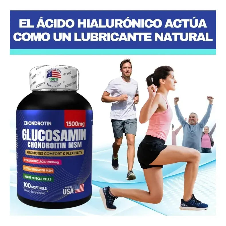 Glucosamina + Ácido Hialurónico - Movilidad y Soporte Articular (x100 Softgels)