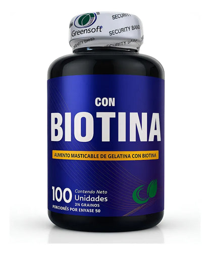 Biotina (B7) - Crecimiento de Cabello y Uñas (x100 Softgels)