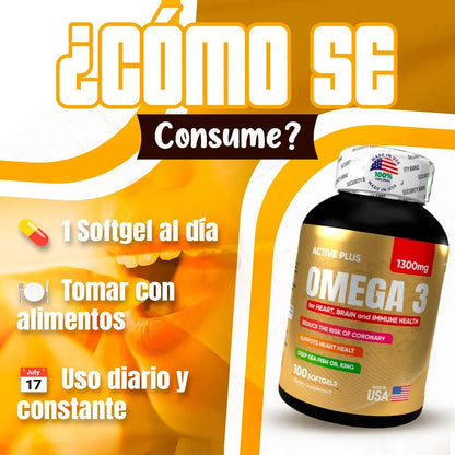 Omega 3 Americano - Salud Cardiovascular (x100 Softgels)