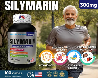 Silymarin (Cardo Mariano) - Detox y Protección Hepática (x100 Softgels)